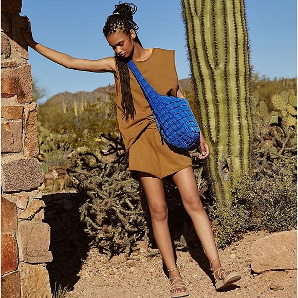 NEW! FREE PEOPLE Hot Shot Open Back Tank Shorts Set Washed Tobacco Size XS S M - Picture 9 of 16